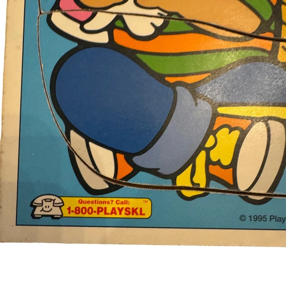 Playskool 1995 Wooden Puzzle‎ 6 Pieces Kids Children Boy Girl Puppies Dog 186-16